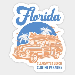 Florida Clearwater Beach Surfing Paradise Sticker